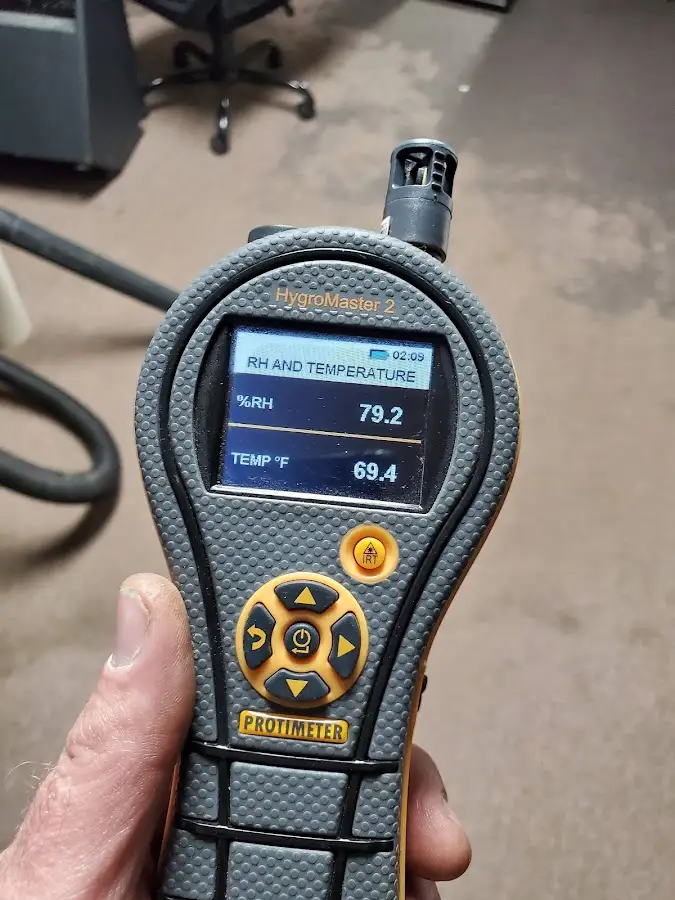 Moisture meter humidity assessment for Fire & Smoke Damage Restoration in Speedway